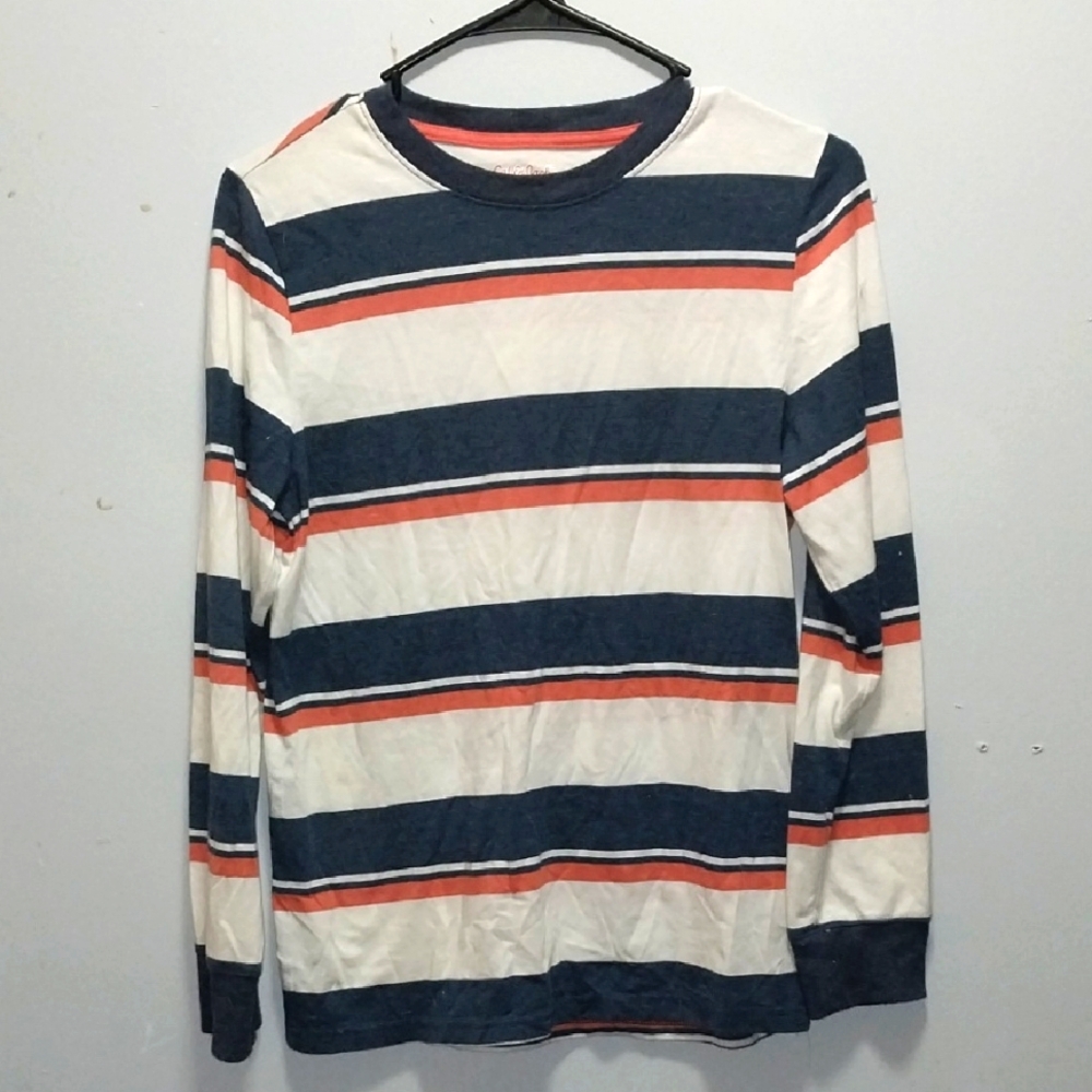Cat & Jack Blue, Orange and White Long Sleeve Tee 12/14